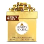 Ferrero Rocher, 4 Holiday Gift Boxes, Gourmet Milk Chocolate Hazelnut, Chocolate Gift Box, Individually Wrapped, 7.9 oz Each - Image 2