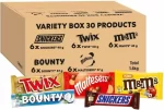 Mixed Bulk Chocolate Box, M&M’s Peanuts, Snickers, Twix, Maltesers, Bounty, 1.4kg